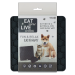 Eat Slow Live Longer Lick Mat Honeycomb Donkergrijs